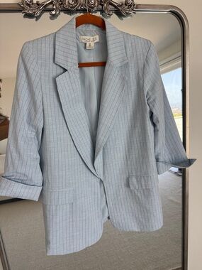 Rachel Zoe Pale Blue Pinstripe Blazer